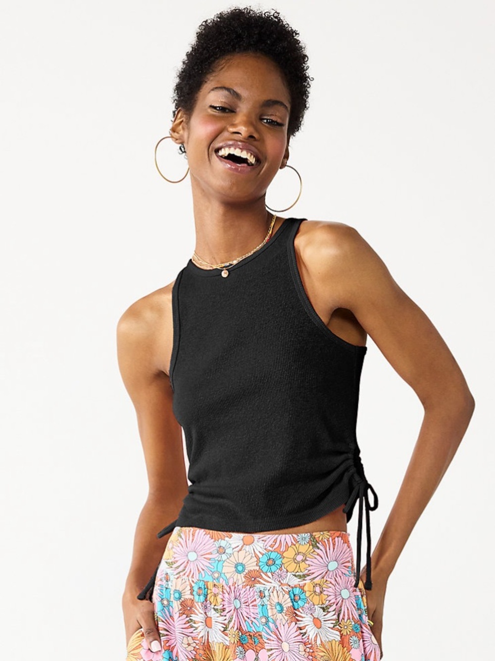 SO Side Keyhole Racerback Tank Top in Black NWT